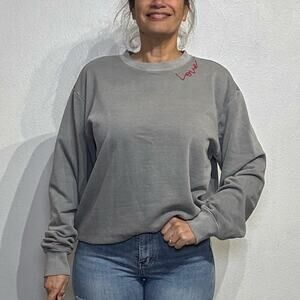 Cupcakes & Cashmere Gray Love Sweatshirt Sz M